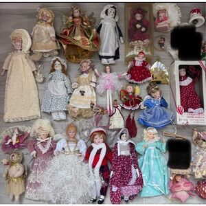 Collection of Victorian Doll Vintage Ornaments